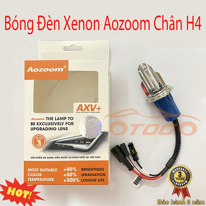 BÓNG ĐÈN XENON AOZOOM CHÂN H4 , Bảo Hành Lỗi 1 Đổi 1