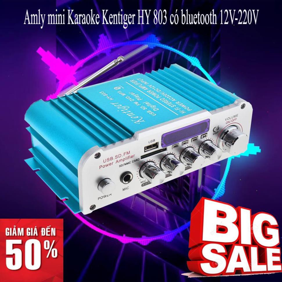 Amly ôtô mini, Ampli 12v karaoke bluetooth, Amply mini, Âm thanh bluetooth,  Amly mini Karaoke Kentiger HY 803 z