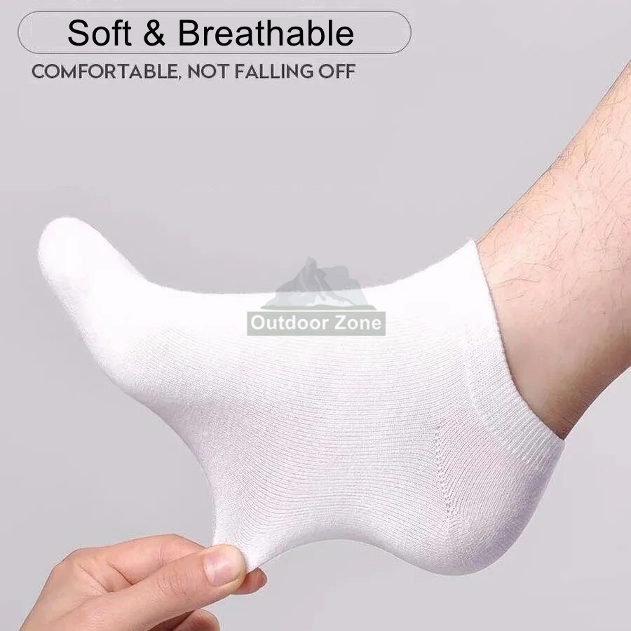 Set 3 Đôi Vớ Ngắn unisex Bằng cotton Trơn Cổ Thấp Tới Mắt Cá Chân
