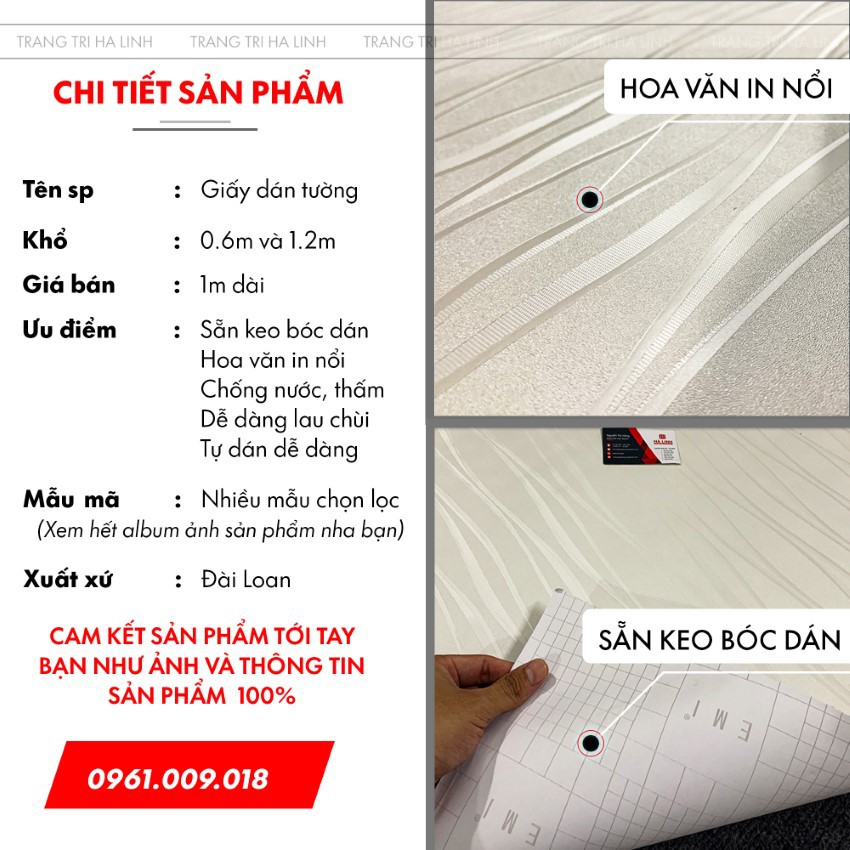 Giấy dán tường trang trí phòng ngủ hiện đại chống thấm nước đẹp giá rẻ