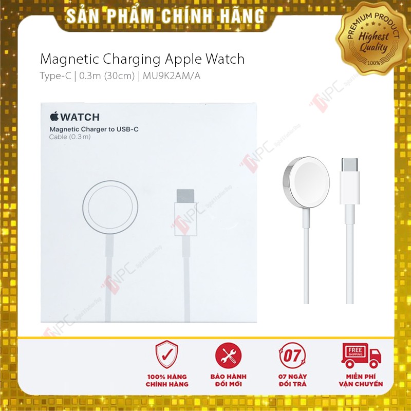  Cáp Sạc Apple Watch Chính Hãng | Magnetic Charger to USB | USB-C (0.3m)