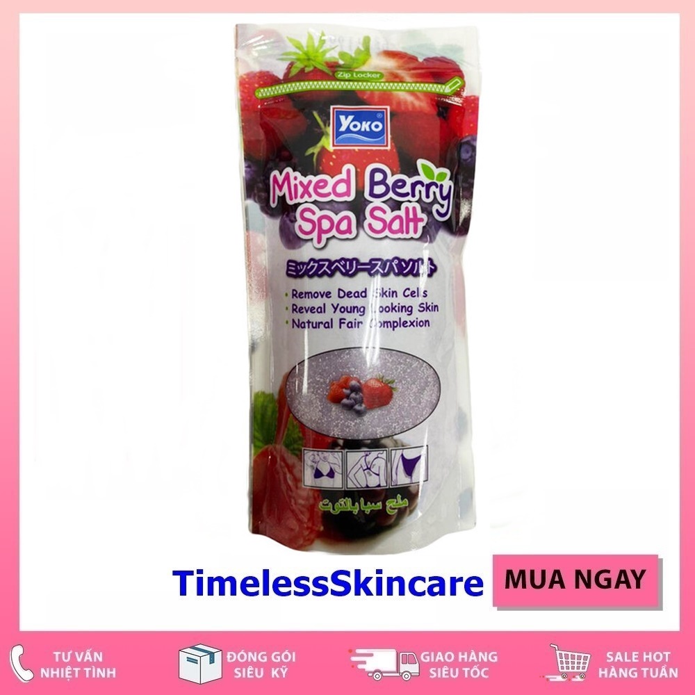 Muối Tắm Tẩy Tế Bào Chết Yoko Dâu Tằm Dâu Tây 300g - Mixed Berry Spa Salt