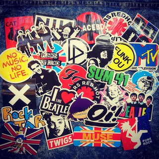 Sticker rock 5 chiếc dán nhiều hình đa dạng tráng nilong chống nước, sử dụng ngoài trời - ngẫu nhiên