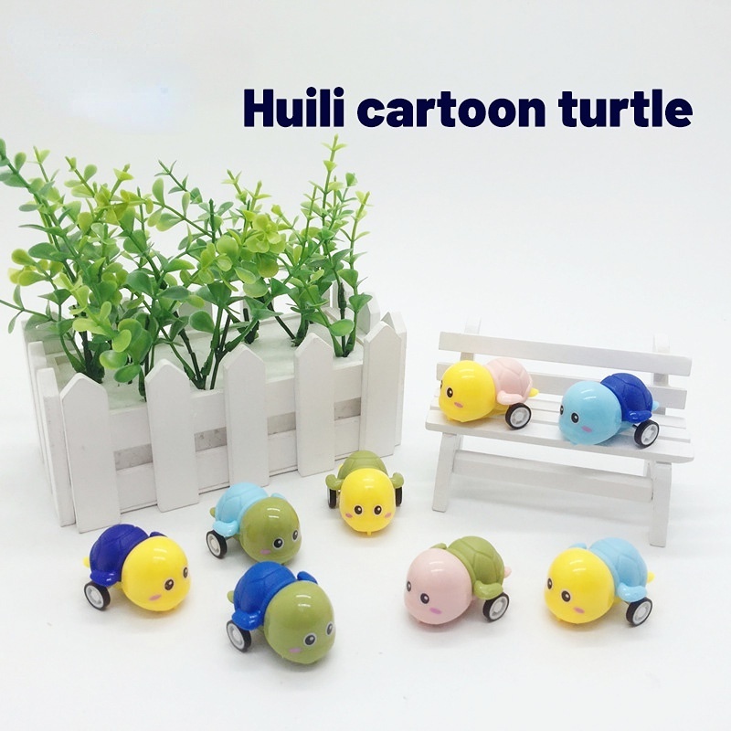 Mô Hình Đồ Chơi Xe Kéo Hình Rùa Hoạt Hình Mini Dễ Thương Dành Cho Trẻ Em