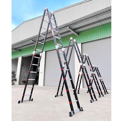 Thang nhôm gấp 4 đoạn Nikawa Nhật bản NKG45 - Chữ a: 2.75m duỗi thẳng 5.8m