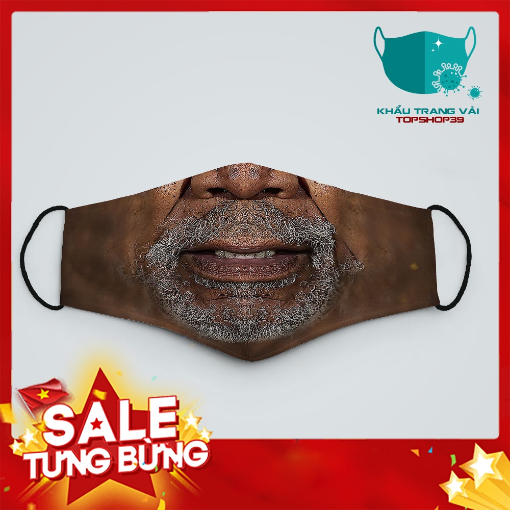 Khẩu Trang Vải Hàn Quốc Mặt Người__174 TopShop39 Dây Đeo Mềm, Đeo Thoải Mái, Không Đau Tai, Dễ Thở, 