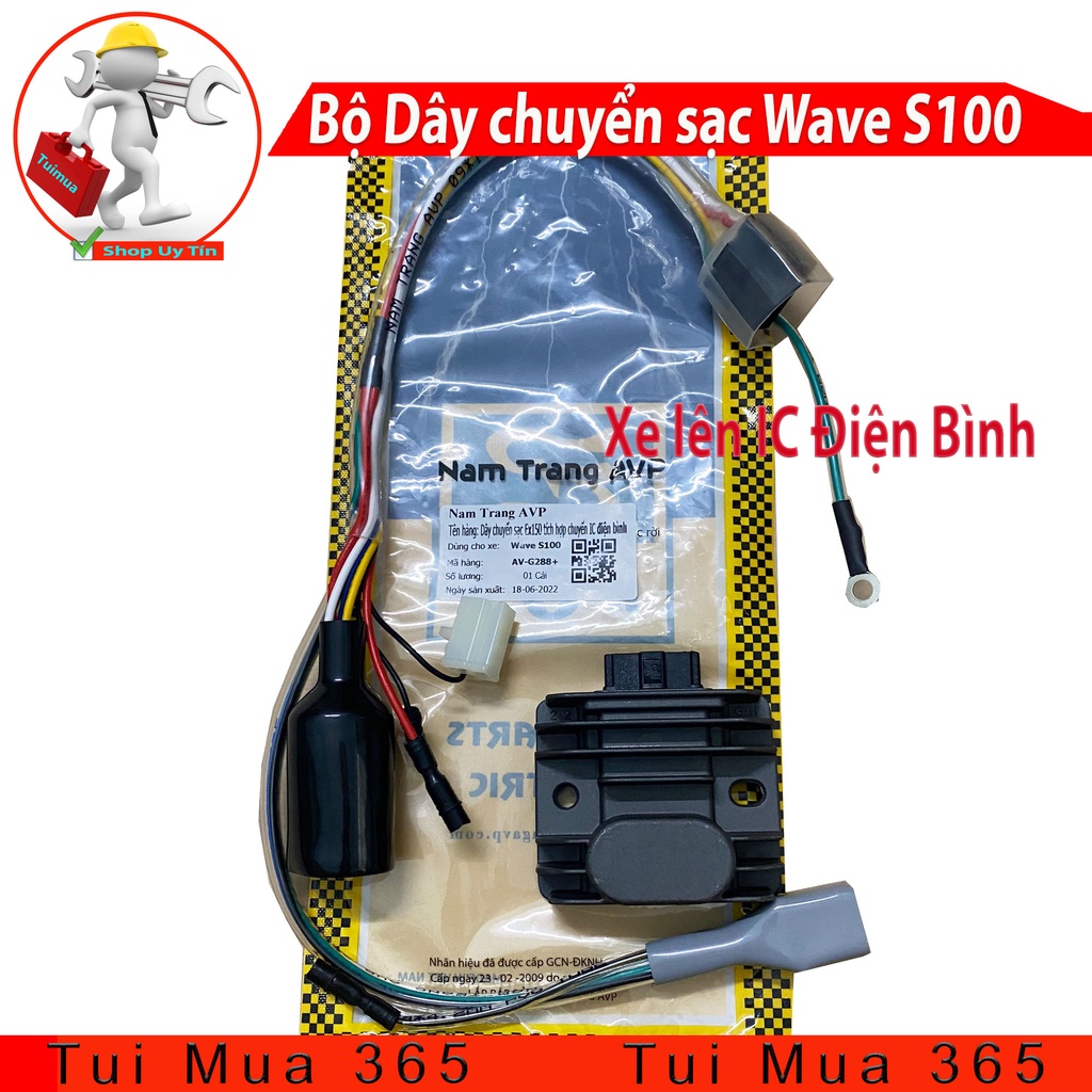 Combo Bộ dây chuyển sạc Exciter150 lắp Wave S100 tích hơp chuyển IC Neo điện bình