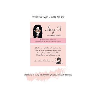Thankcard Cute Mẫu Mới Nhất - In Thông Tin Shop Theo Yêu Cầu