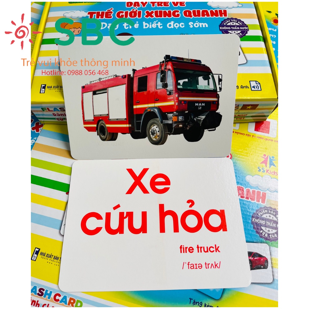 Thẻ chống thấm nước - Thẻ học thông minh khổ to nhất A5 15x21cm theo phương pháp Glenn Doman chuẩn