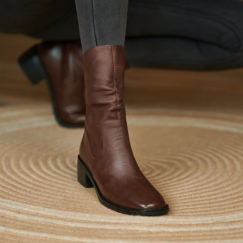 ❄❄ Boots Mũi Vuông Phong Cách Cao Bồi Châu Âu ❄❄❄