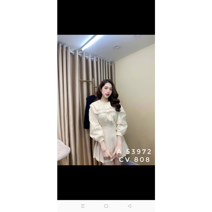 áo babydoll viền ren 2 lá bèo A0400