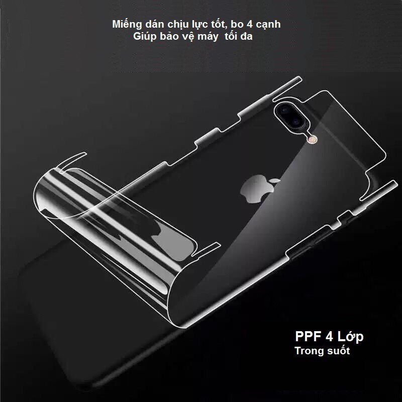 Combo PPF mặt trước và mặt sau full viền 4 lớp trong suốt IPHONE 7 Plus/8 Plus, X/Xs, Xr, Xs Max, 11, 11 Pro, 11 Pro Max