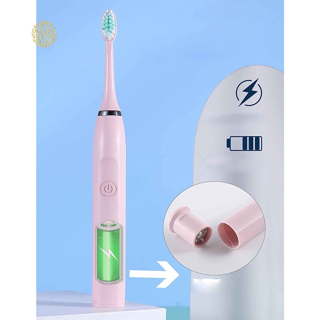 [Hàng mới về] Bàn chải đánh răng điện sóng siêu âm mềm mại chống thấm nước tiện lợi thời trang cho cặp đôi