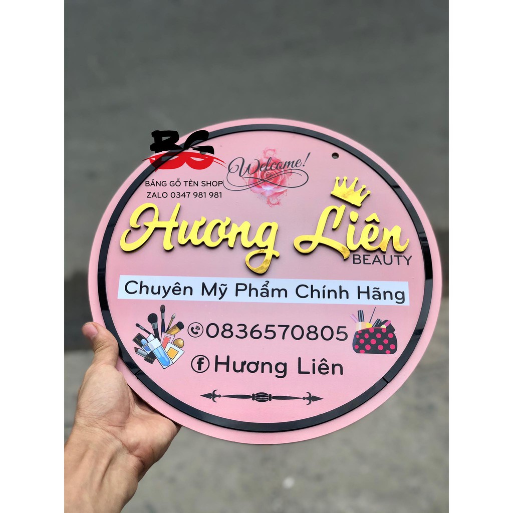 Bảng gỗ SIze Tròn,Biển treo shop