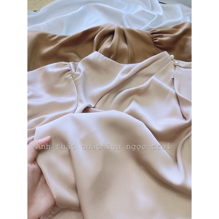 Áo lụa đính cúc vai