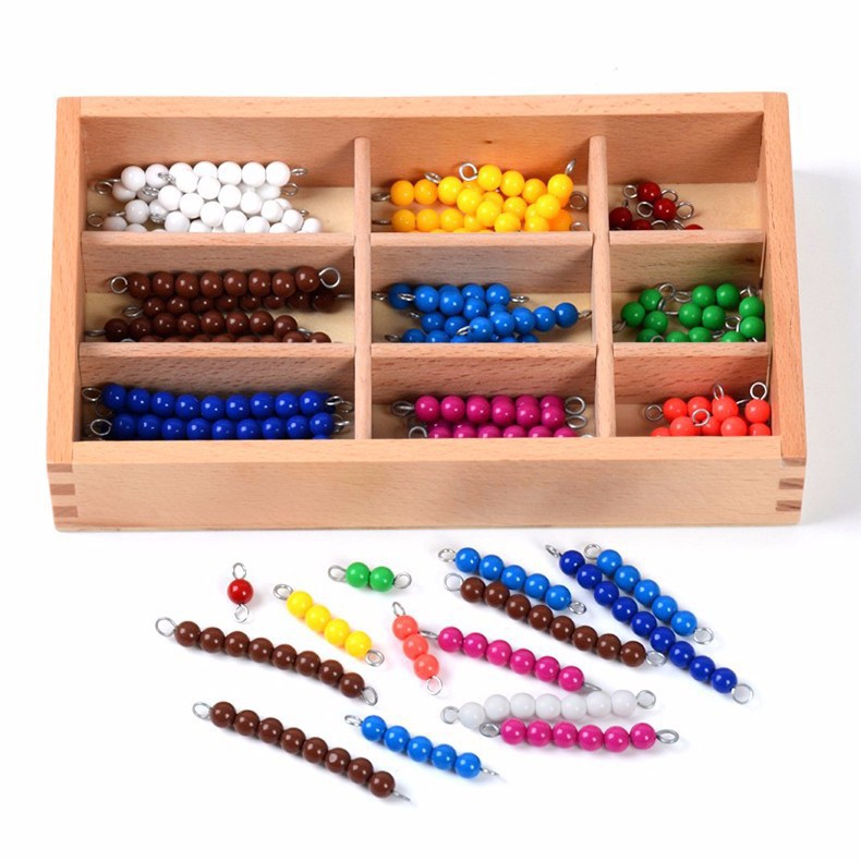 Bộ hộp cườm mầu, cườm xám, cườm đen trắng - GIÁO CỤ MONTESSORI