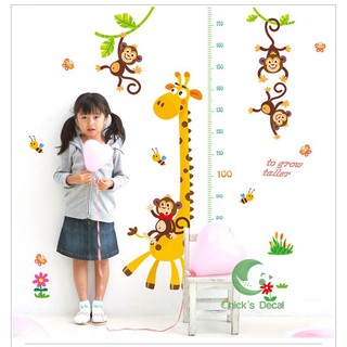 Decal dán tường hình thước đo chiều cao cho bé 01