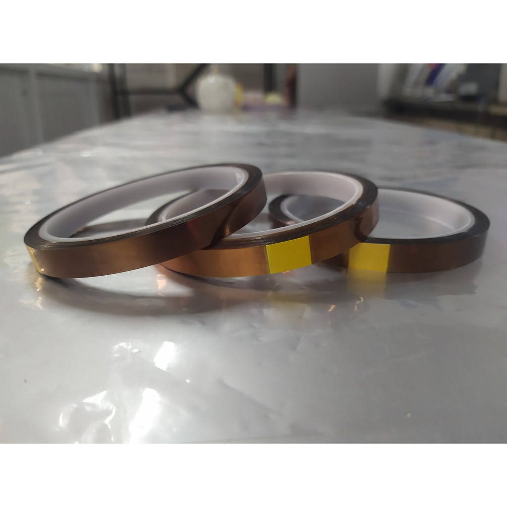 (Thanh lý) băng dính chịu nhiệt màu đồng chịu nhiệt 260 độ 9mm