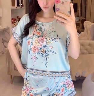 BỘ LỤA ĐÙI XANH HOA CAO CẤP