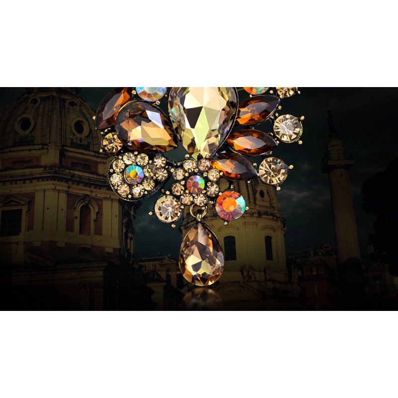 Trâm Cài Áo Hình Hoa Bằng Hợp Kim Acrylic Đính Pha Lê Sang Trọng