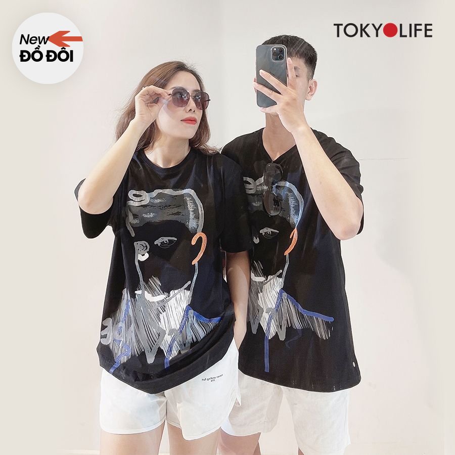 Áo T-Shirt Nam Cotton Cao Cấp, Basic TOKYOLIFE cổ tròn N7TSH003I