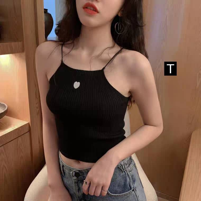 Áo hai dây thêu tim DTR0519 | BigBuy360 - bigbuy360.vn