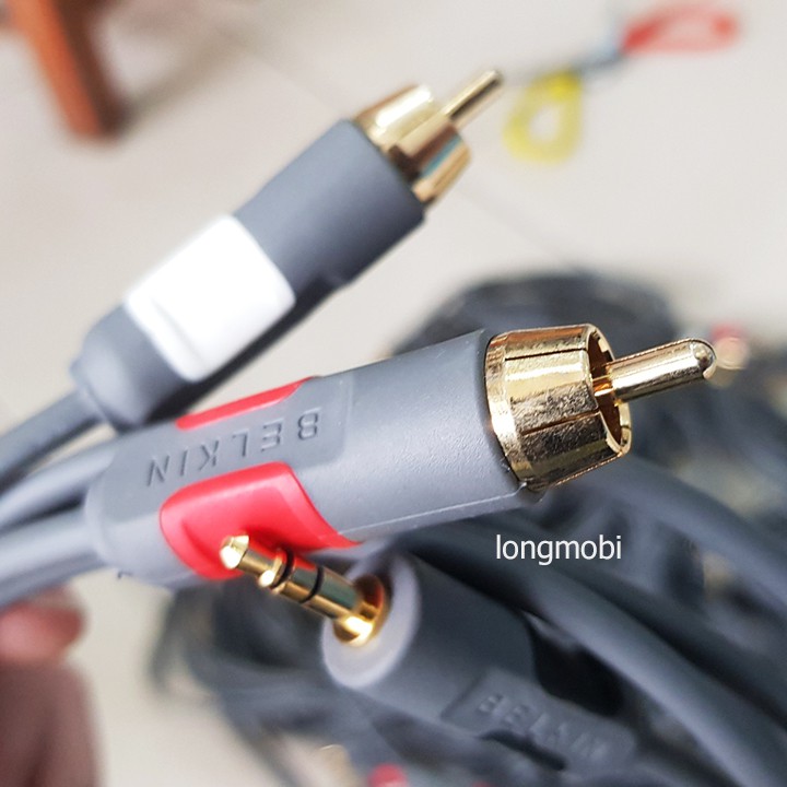 Dây cáp 3.5" ra AV Belkin chất lượng cao | Đồng OFC 99,999% | 1.8m