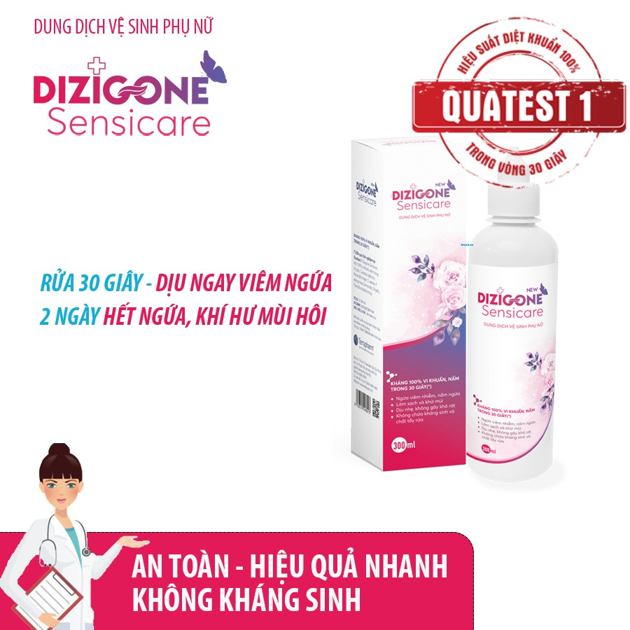 [Tiết kiệm] COMBO 3 Dung dịch vệ sinh phụ nữ DIZIGONE Sensicare - Hết ngứa chỉ sau 2 ngày!