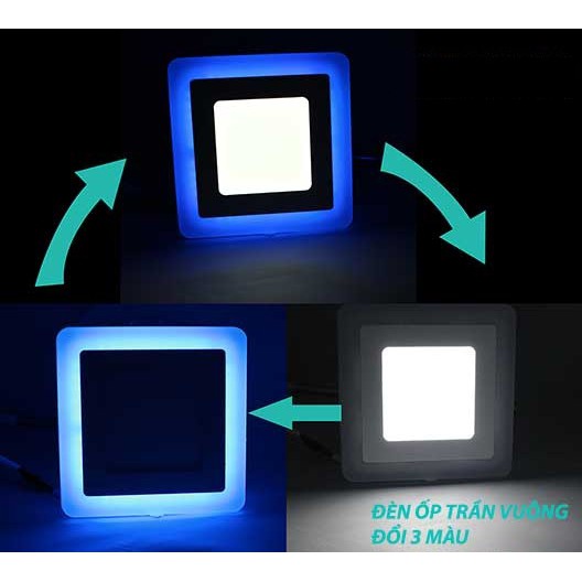 ĐÈN ỐP NỔI MÂM LED TRÒN, VUÔNG VIỀN MÀU 18W-24W.