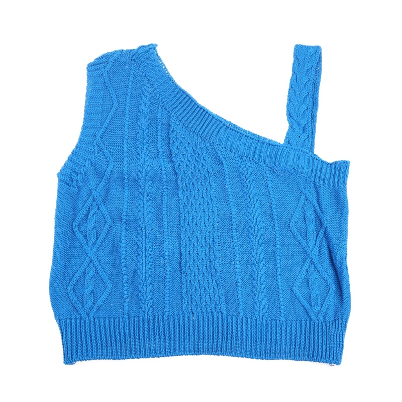 Xiangbao Áo Crop Top Dệt Kim Không Tay Hở Vai Gợi Cảm Cho Nữ