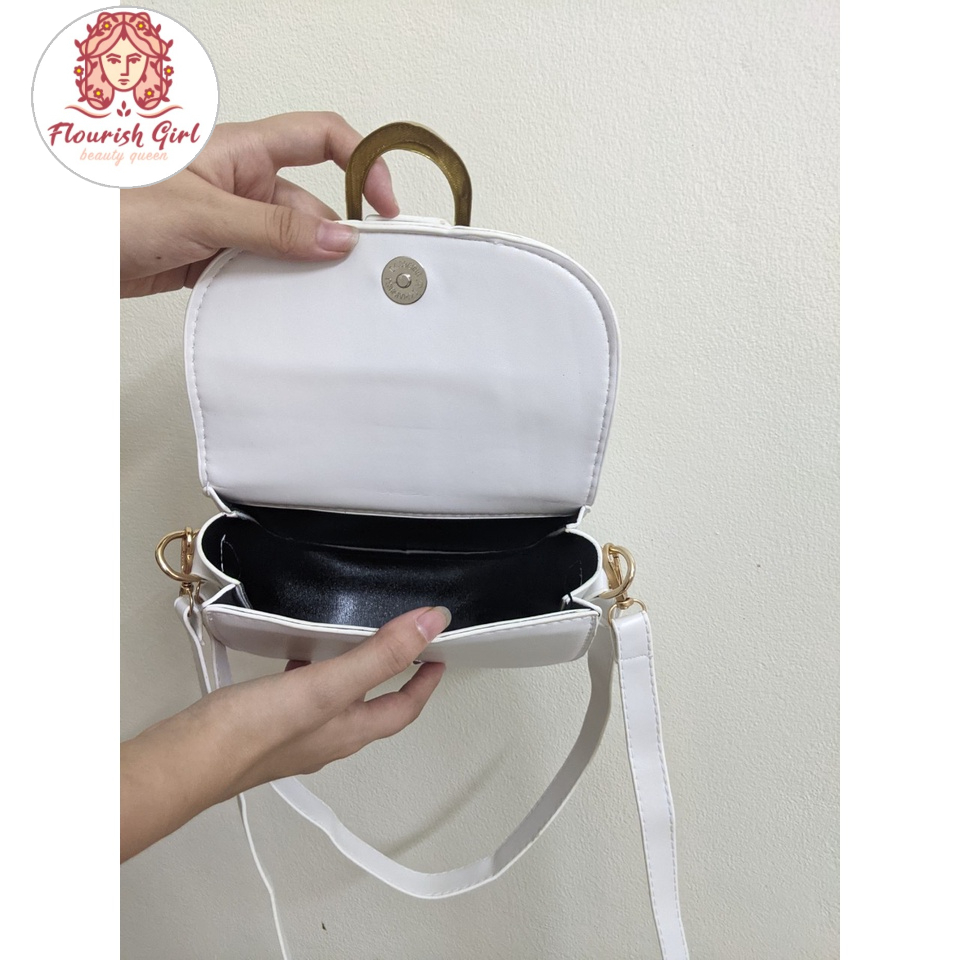 Túi xách nữ đeo chéo dáng bầu dục phong cách basic Hàn Quốc , túi đeo chéo kẹp nách giá rẻ kiểu dáng đơn giản size 18