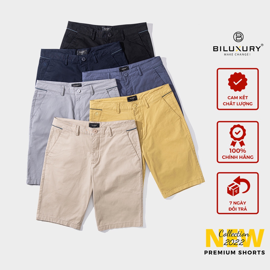 Quần đùi nam Biluxury kaki short ngố khoá cúc tiện dụng phong cách trẻ trung 5QNKB003