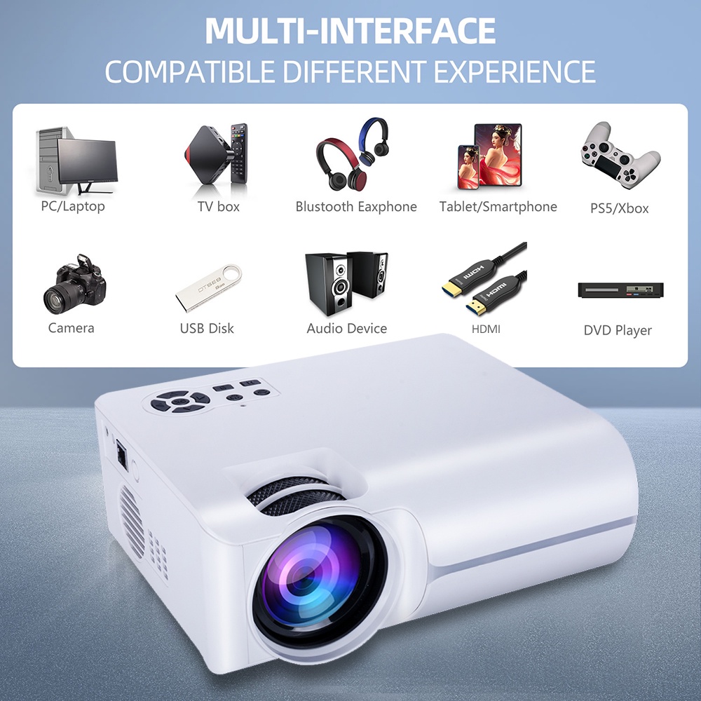 Máy chiếu mini full HD 1080P hệ điều hành android 10.0 độ sáng cao kết nối máy tính và điện thoại bảo hành 1 năm VS315