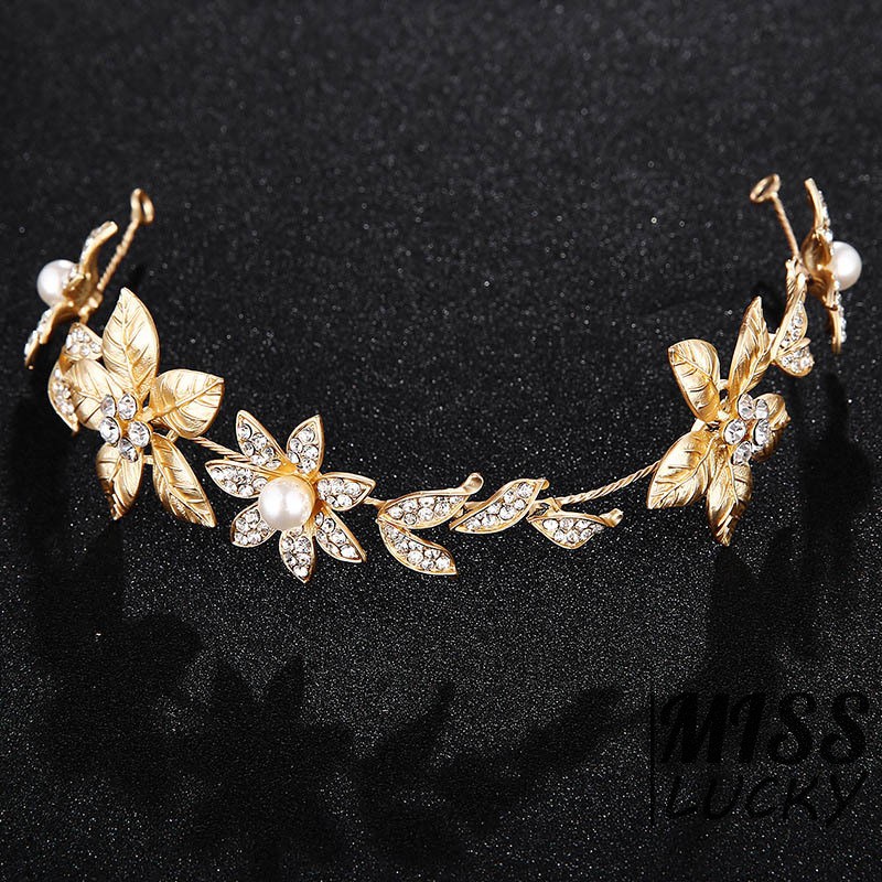 ❤HHN-VN The Europe and The United States Beam Wedding Bridal Hair Accessories Simple Baroque Style R