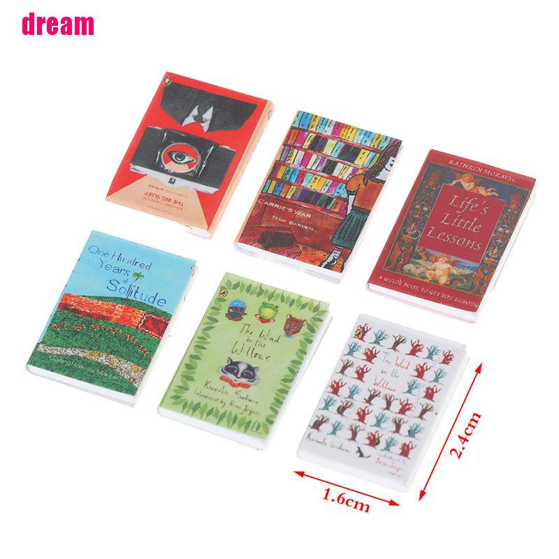 Set 1/ 6 mô hình cuốn sách tỉ lệ 1: 12 trang trí nhà búp bê