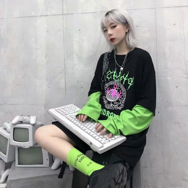 (SẴN+VIDEO ẢNH THẬT) Áo thun ulzzang tay dài cá tính mix 2 màu độc lạ 2019 KÈM 4 ẢNH THẬT CUỐI