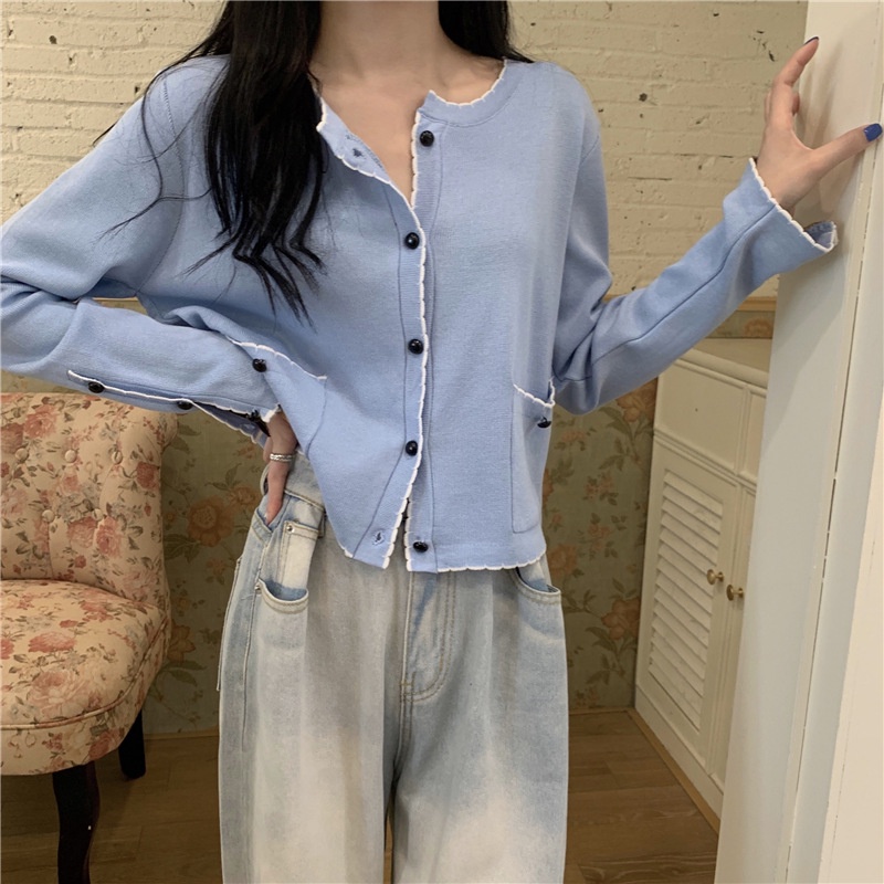 Áo Khoác Cardigan Cổ Tròn Thời Trang Mùa Thu Hàn Quốc Cho Nữ