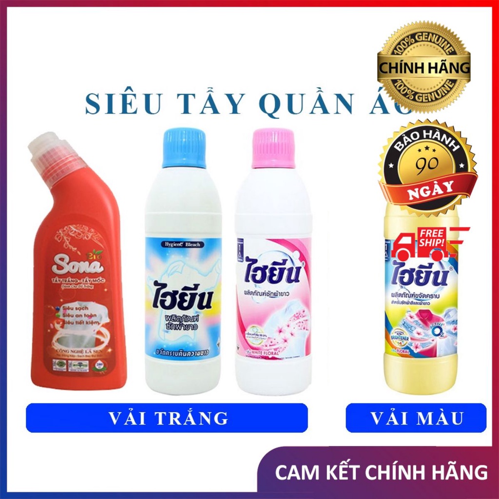 Tẩy trắng tẩy mốc, nước tẩy quần áo trắng và tẩy mốc quần áo màu SoNa / HYGIENE 280ml tẩy mạnh hiệu quả NGHIỆN NHÀ