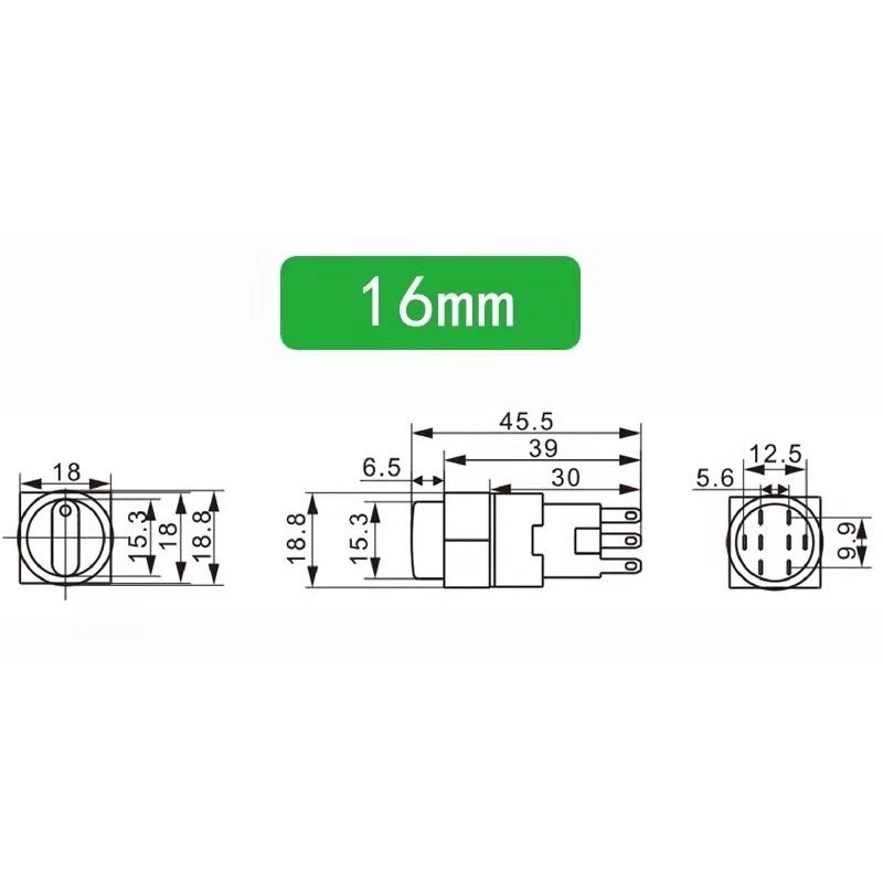 Nút Xoay Chuyển Đổi Bánh Răng 16mm Bằng Thép Không Gỉ 22mm Cho Xe Hơi