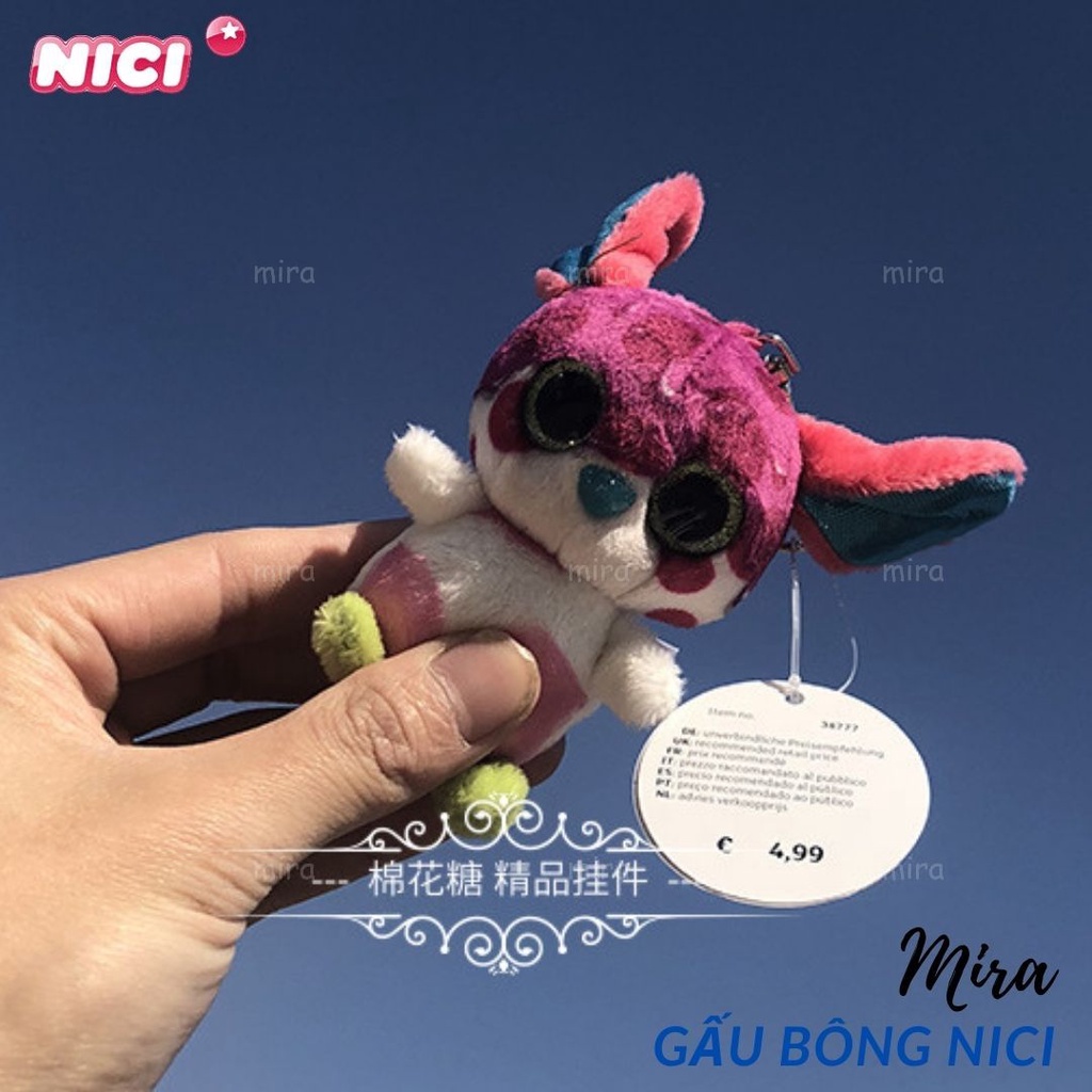 Móc Khóa Gấu Bông Mini - Hình Chim Cánh Cụt Lai Đeo Cặp, Treo Balo Thương hiệu NICI Quà Sinh Nhật 10cm MIRA-GB28011