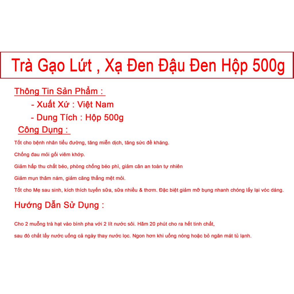 ❤️ Trà Gạo Lứt Xạ Đen Đậu Đen( Hũ 500g) ❤️ | BigBuy360 - bigbuy360.vn