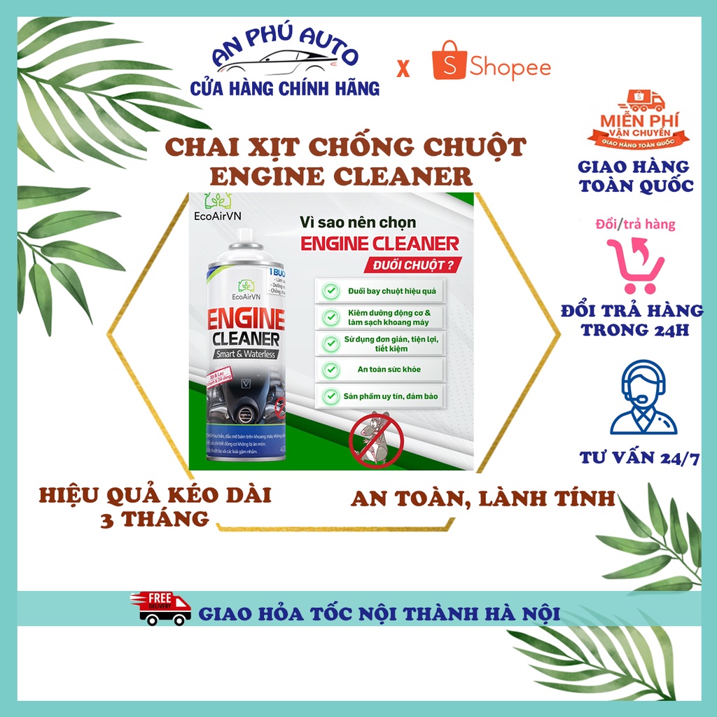 Chai xịt Chống Chuột - Đuổi Chuột Chính Hãng Engine Cleaner trên ô tô, an toàn cho gia đình