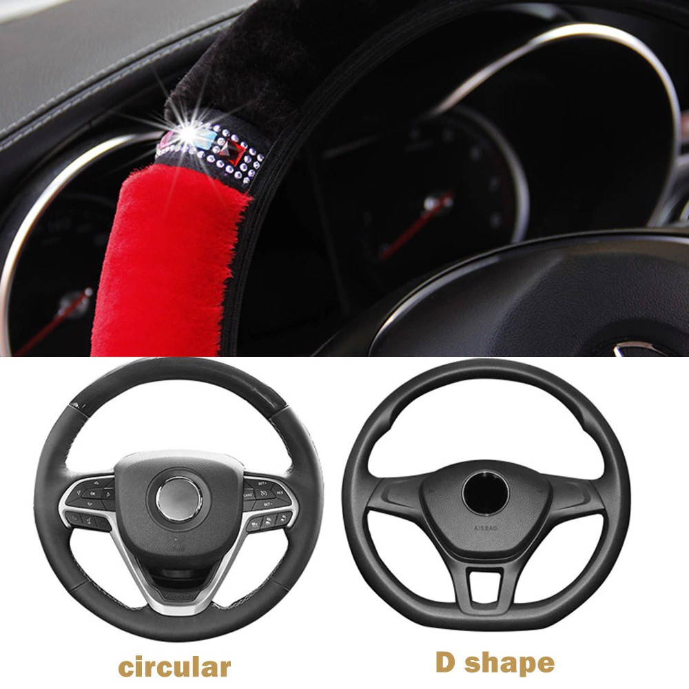 SuperAuto 38CM Vải Nhung Lông Bọc Vô Lăng Ô Tô Trang Trí Ô Tô