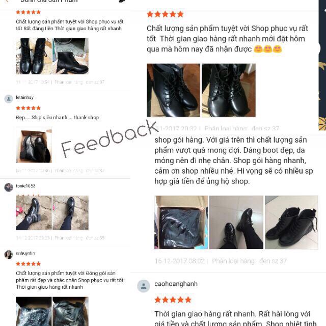 Bốt da cao cổ dây buộc cổ điển (kèm ảnh thật và feedback khách hàng) | BigBuy360 - bigbuy360.vn