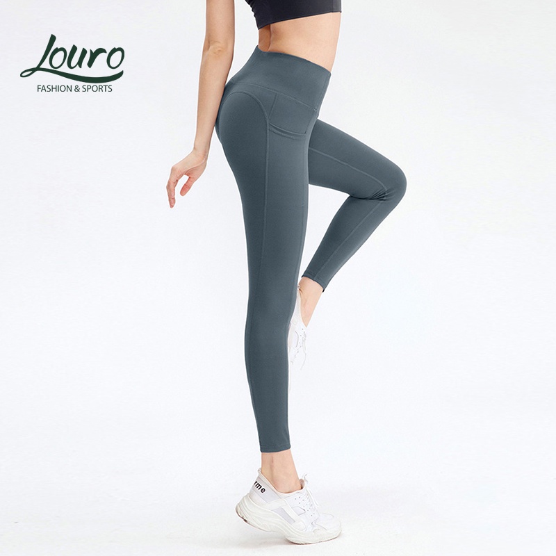 Quần tập gym, yoga nữ trơn có túi, kiểu dáng legging cơ bản, hỗ trợ gen bụng, nâng mông, thiết kế mới 2022