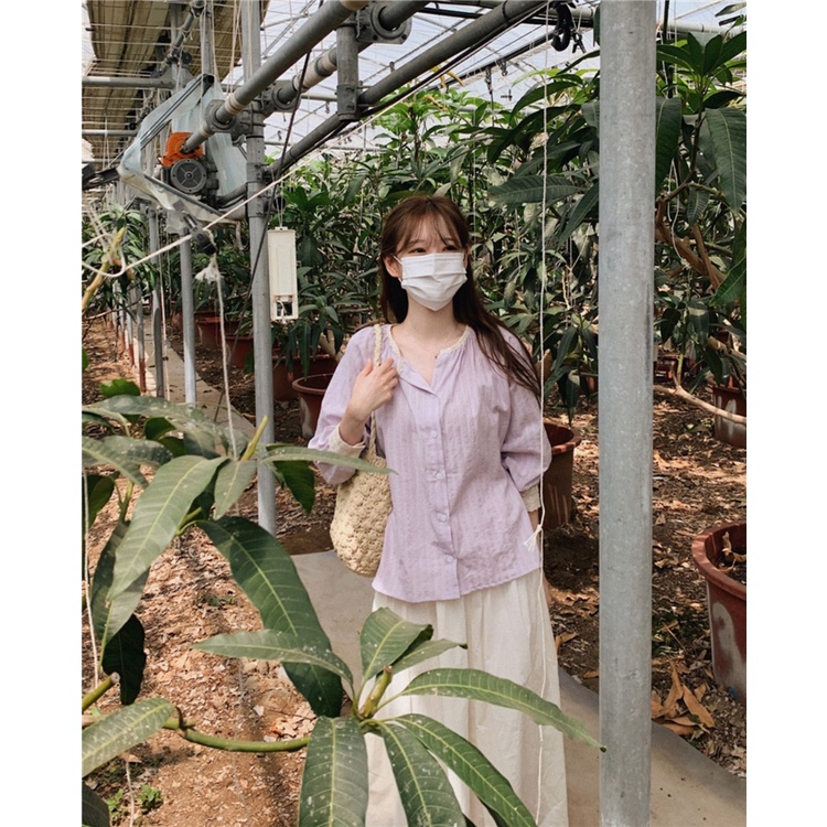 Hàng Mới Về Áo Sơ Mi Dài Tay Dáng Rộng Phong Cách Hàn Quốc Baju Wanita Lengan Panjang Hàng Mới Dành Cho Bạn Nữ