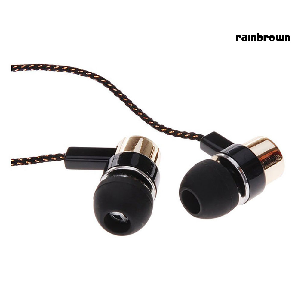 /REJ/ 1.2m Braided Cable Noise Isolating Stereo In-ear Wired Earphone for Samsung HTC