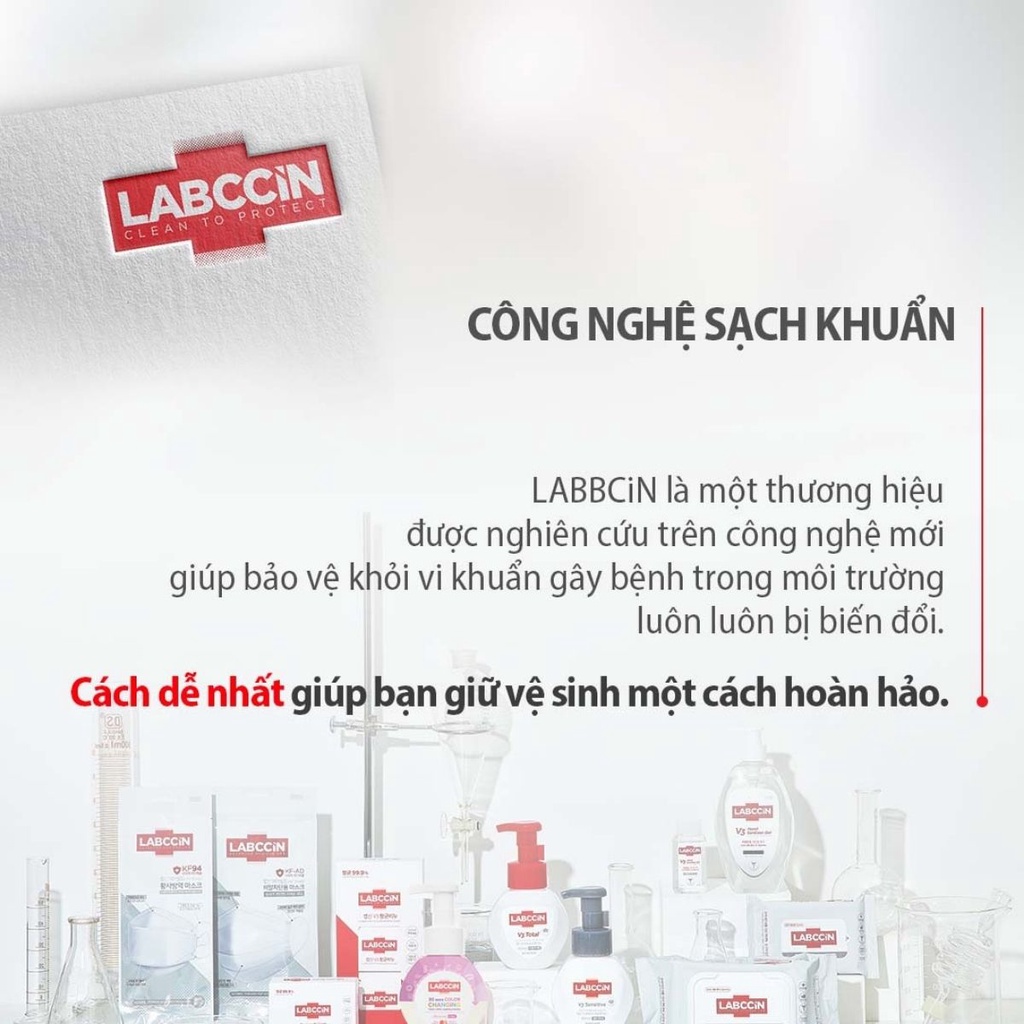 Nước rửa tay cho da nhạy cảm LABCCiN V3 Sensitive Foaming hương thảo mộc, tăng cường độ ẩm (Chai 250ml - Túi 200ml)