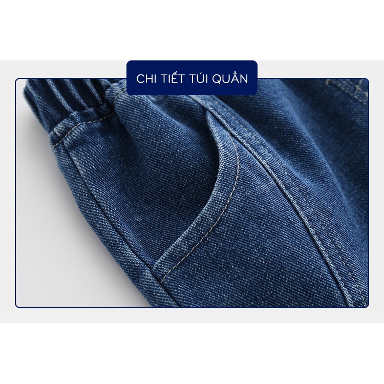 Quần Jean cho bé WELLKIDS quần short Jean họa tiết đơn giản chất bò mềm hàng xuất Âu Mỹ