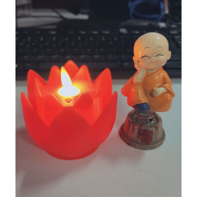 Nến Điện Tử, Đèn Cầy Tealight Hoa Sen Điện Tử Dùng Pin Có Sẵn